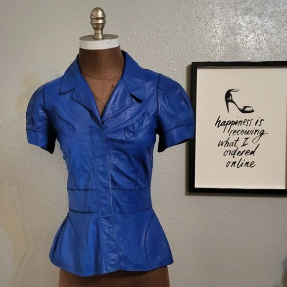 Fendi Short Sleeve Leather Top - Picture 1 of 14